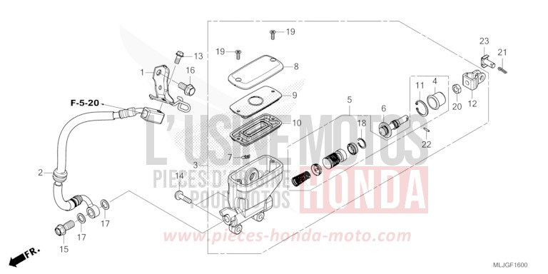 REAR BRAKE MASTER CYLINDER de Gold Wing PEARL DEEP MUD GRAY (NHC47) 2026